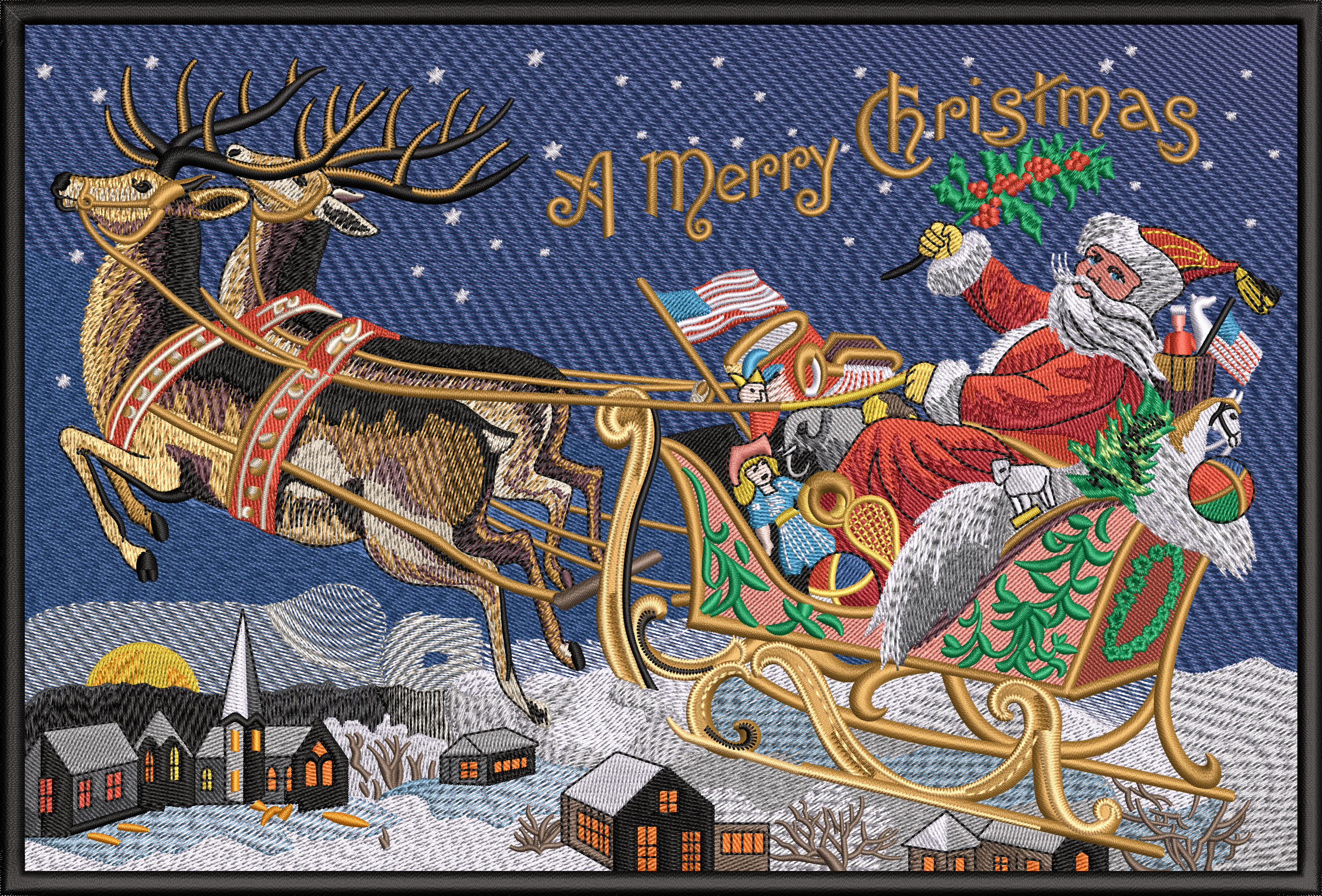 Santa Sled Merry Christmas