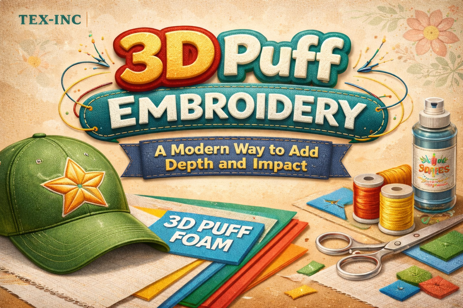 3D Puff Foam Embroidery