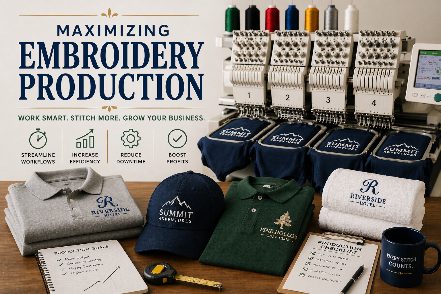 Maximizing Embroidery Production: Calculating Pieces Per Hour for Different Machine Types
