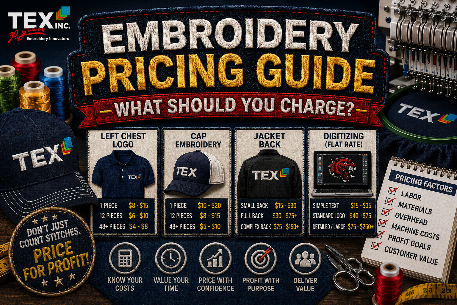 Embroidery Pricing Guide: What Should You Charge?
