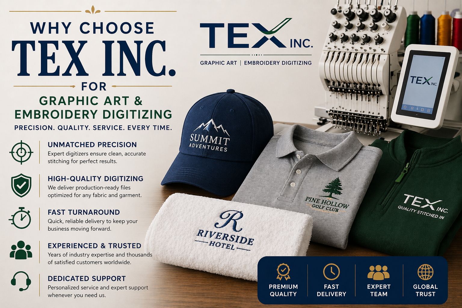 Why Choose TEX Inc. for All Your Graphic Art and Embroidery Digitizing Needs