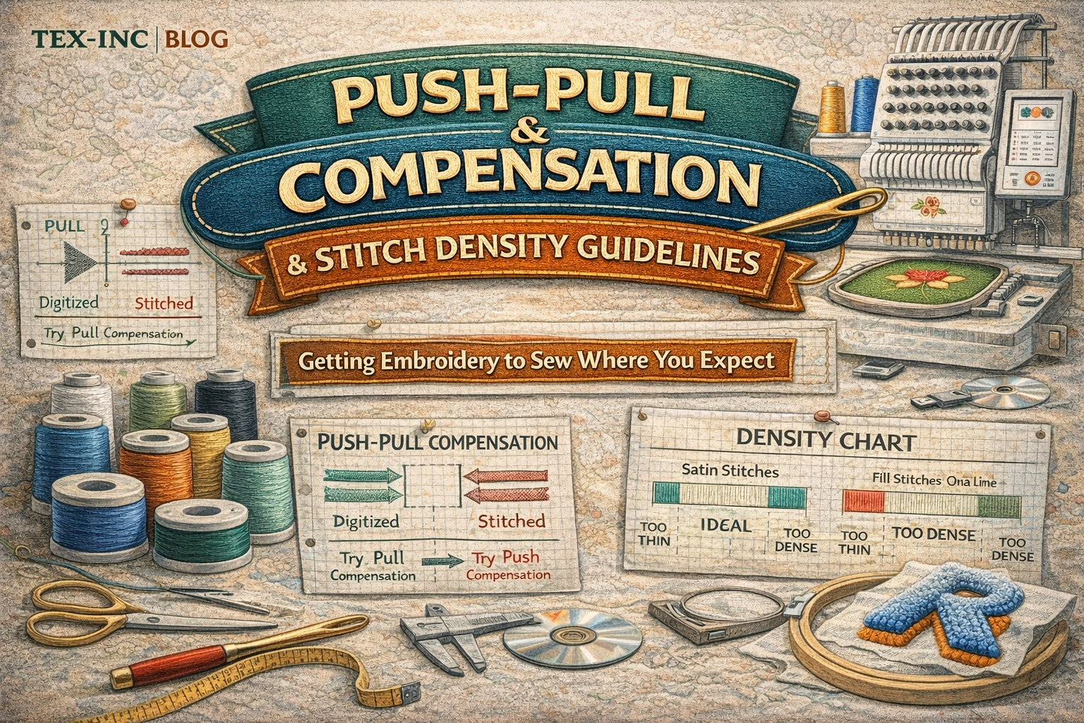 Push–Pull Compensation and Stitch Density