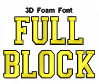 3D Foam Full Block Font 2 Color