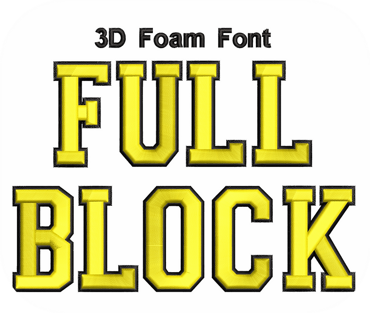 3D Foam Full Block Font 2 Color