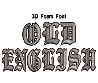 3D Foam Old English Font 2 Color