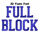 3D Foam Full Block Font 1 Color