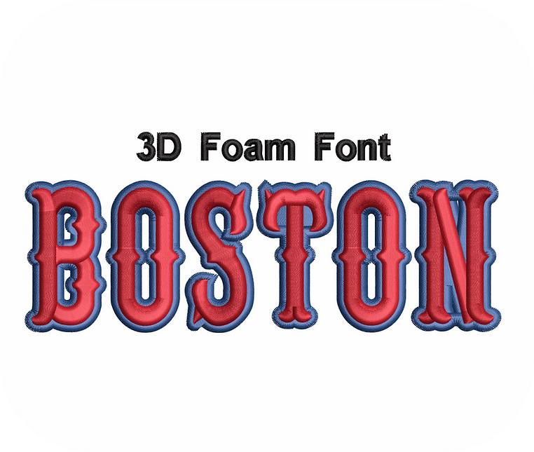 3D Foam Boston Font 2 Color