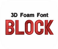 3D Foam Block Font 1 Color