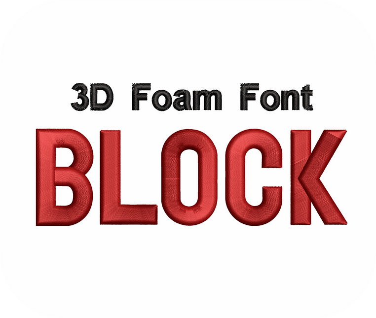 3D Foam Block Font 1 Color