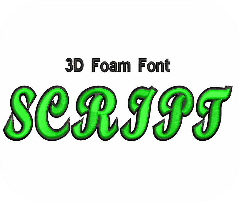 3D Foam Script Font 2 Color